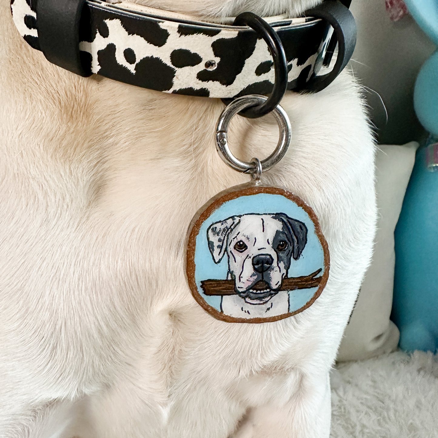 Pet Portrait Wood Slice Tag