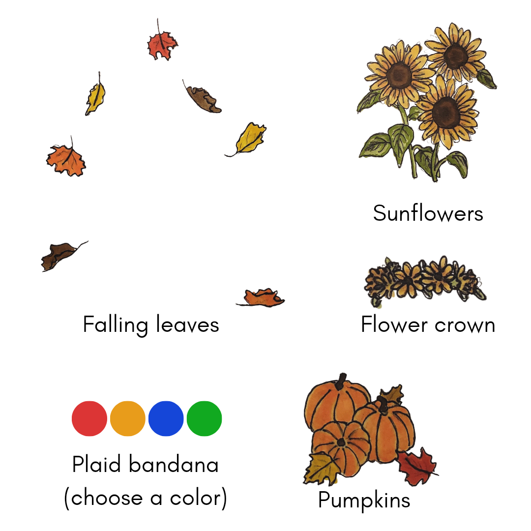 Fall Pet Portrait Illustration