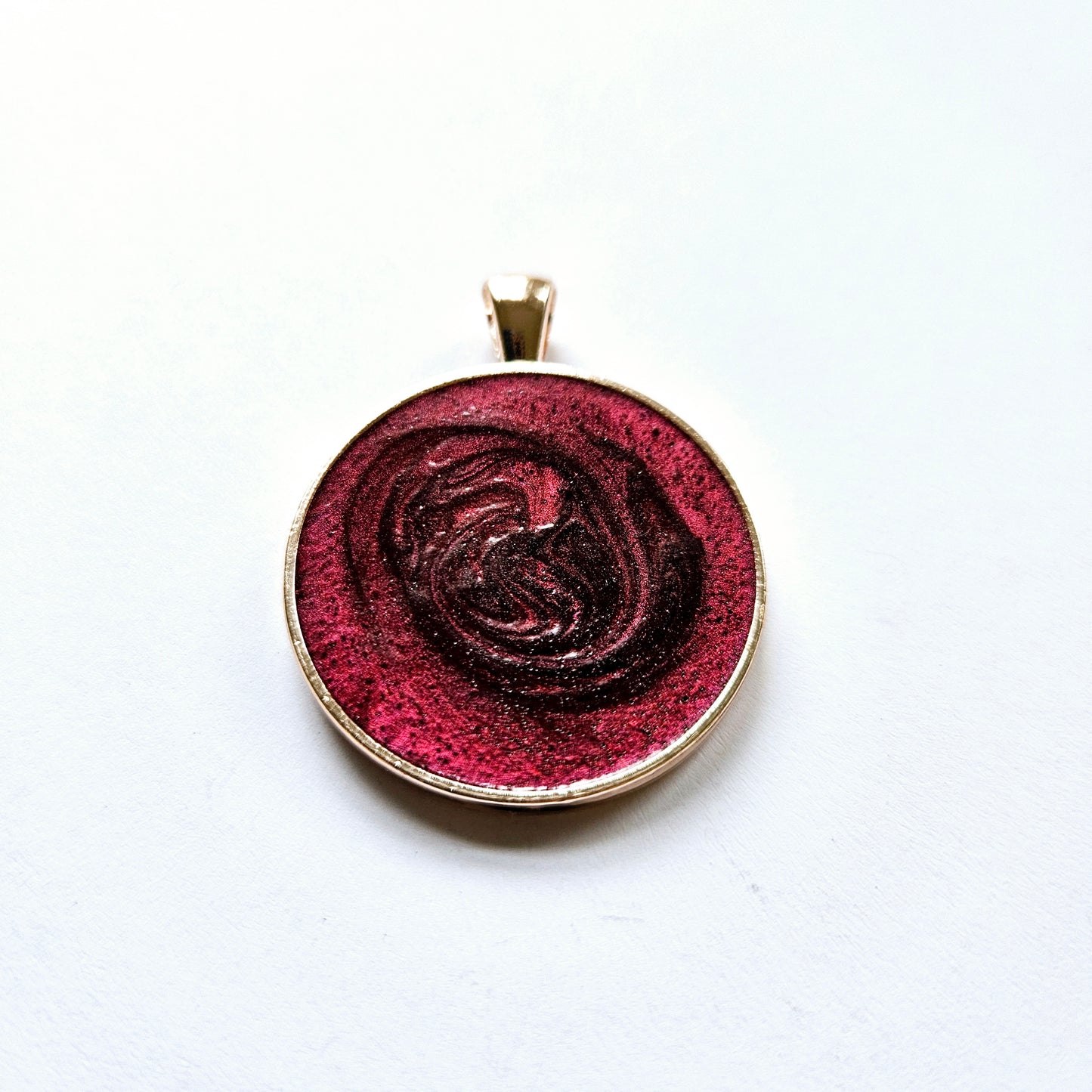 Burgundy Round Pet Tag
