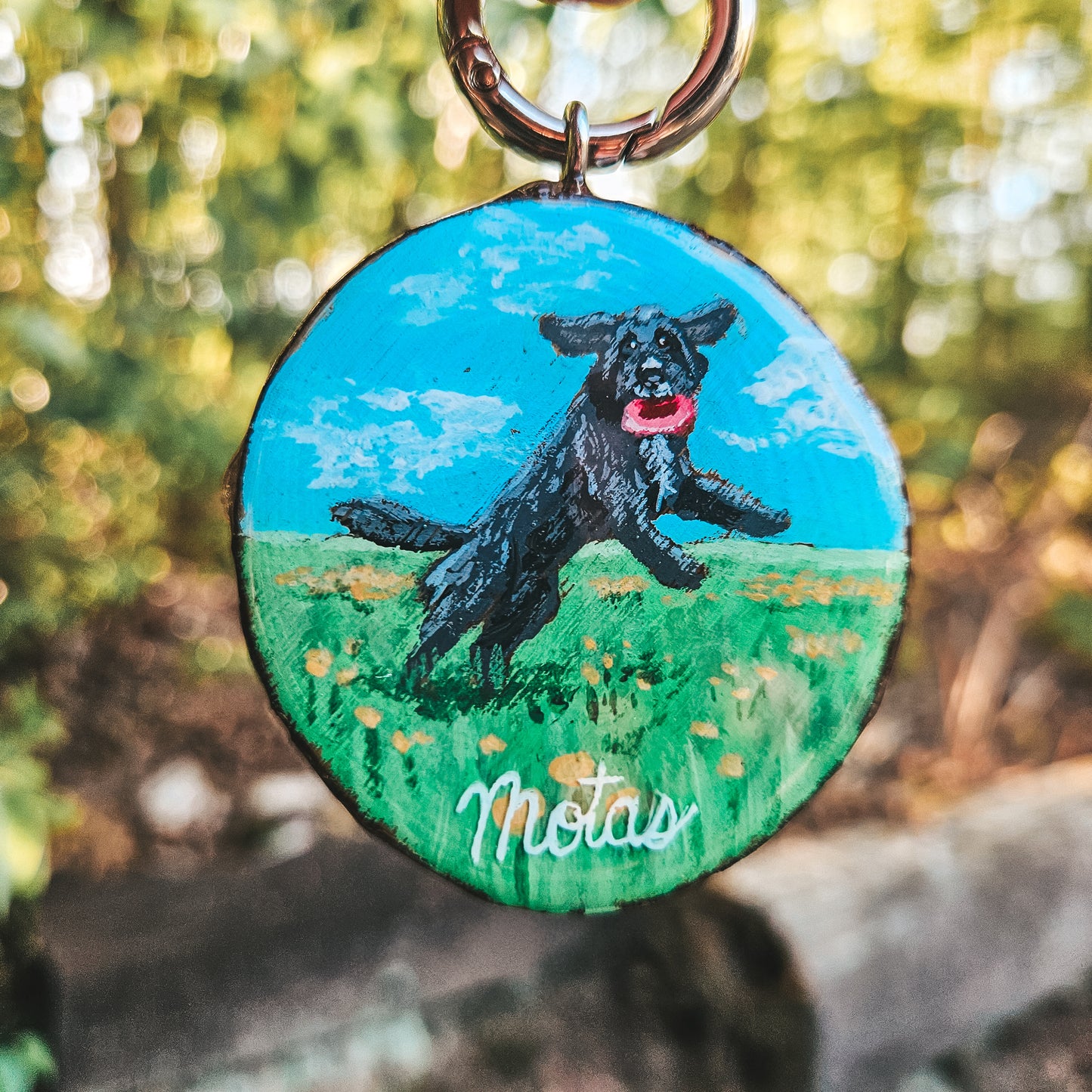Pet Portrait Wood Slice Tag