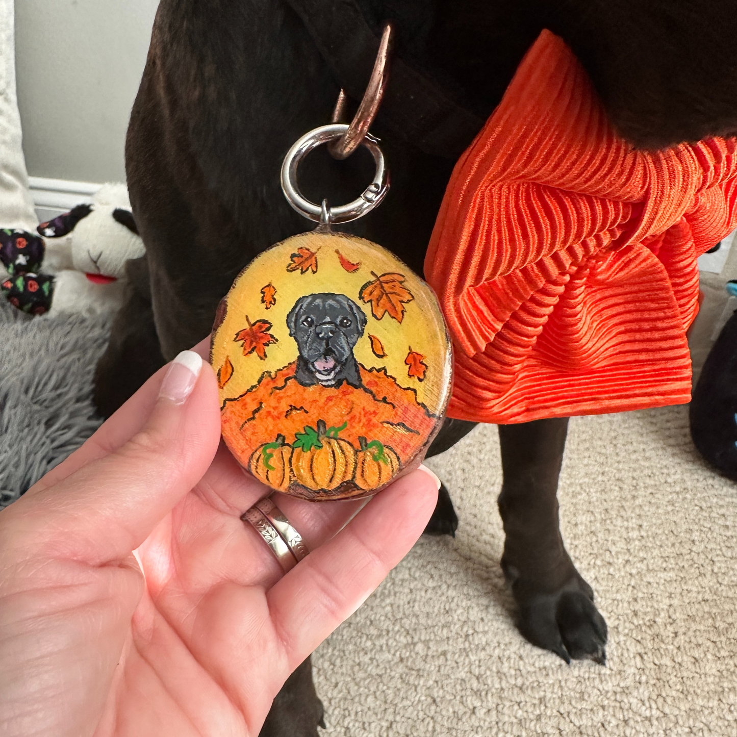 Pet Portrait Wood Slice Tag