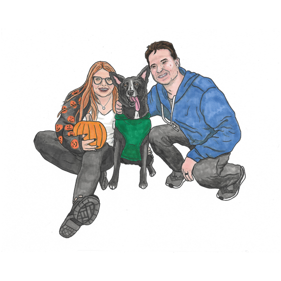 People & Pets Portrait Illustration