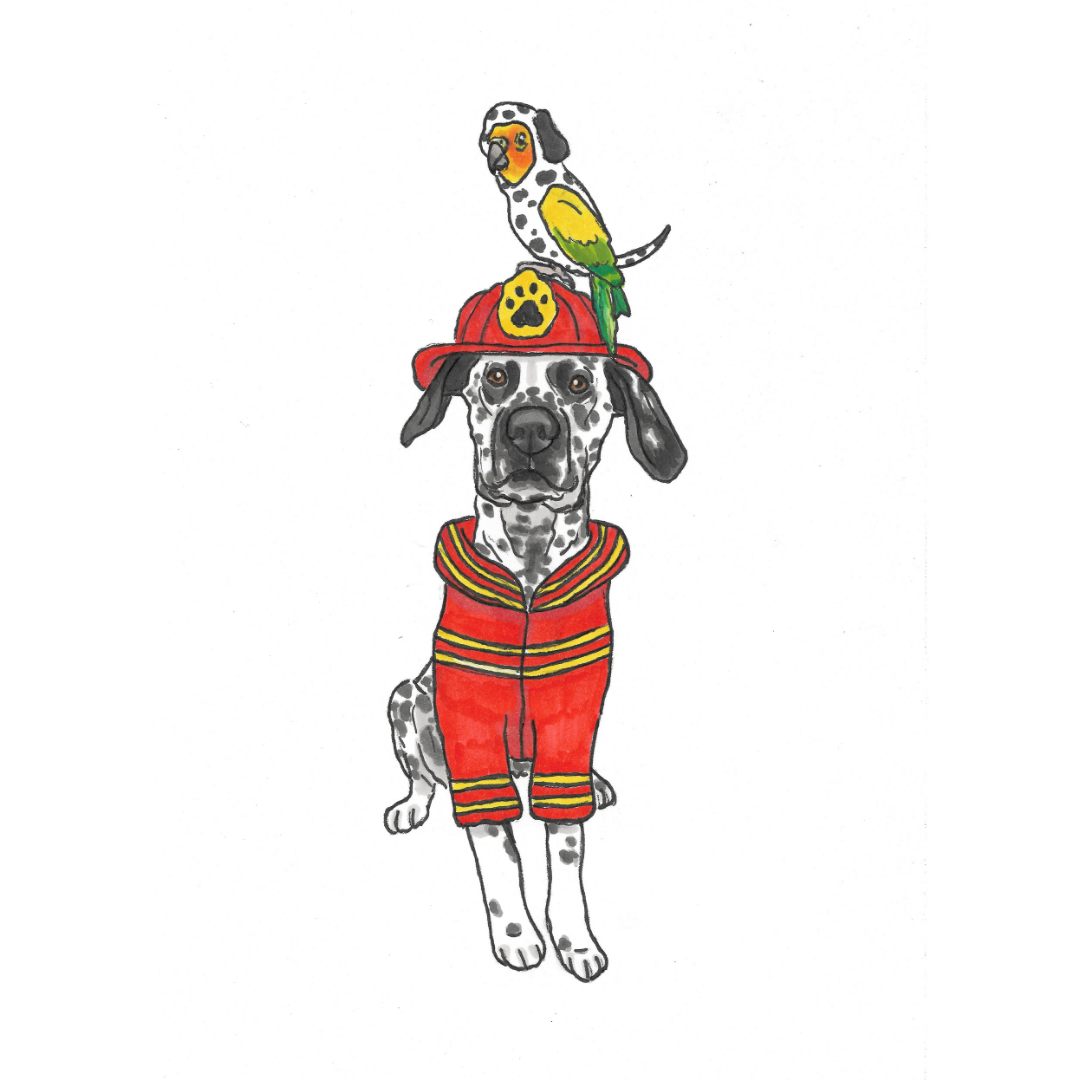 Halloween Pet Portrait Illustration