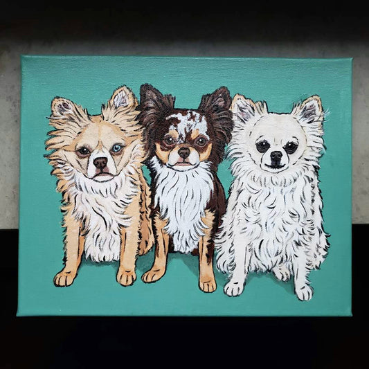 Canvas Pet Portrait - Three Pets