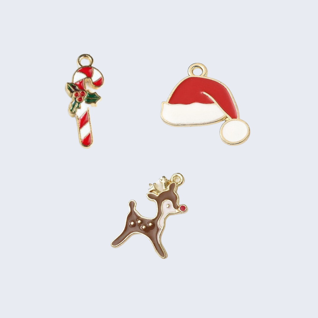Christmas Red Round Pet Tag