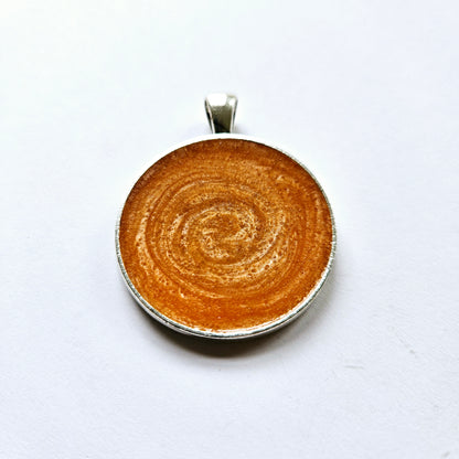 Orange Cream Round Pet Tag