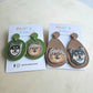 Painted Pet Portrait Dangle Earrings