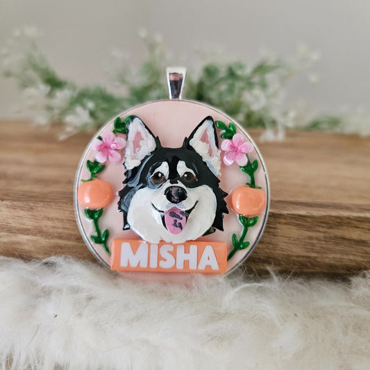 Pet Portrait Peach Tag