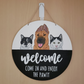 Pet Portrait Welcome Door Sign