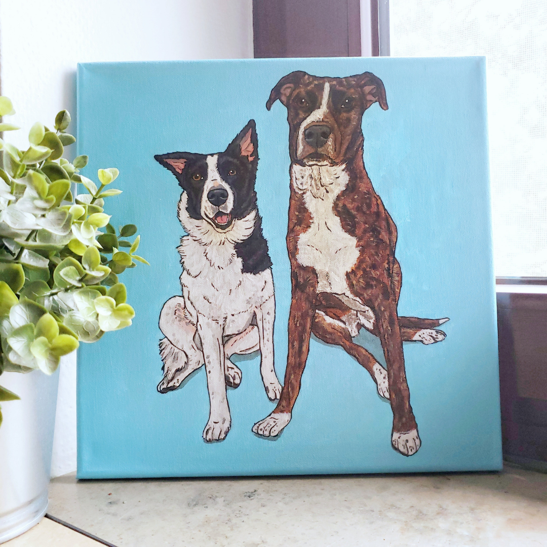 Canvas Pet Portrait - Two Pets