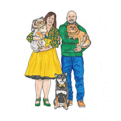 People & Pets Portrait Illustration
