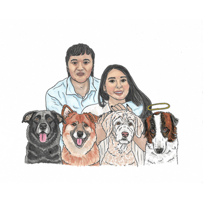People & Pets Portrait Illustration