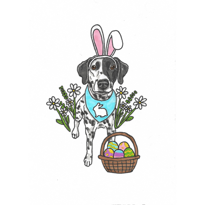 Spring & Easter Pet Portrait Illustration