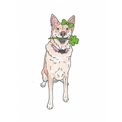 St Patrick's Day Pet Portrait Illustration