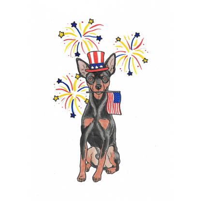 4th of July Pet Portrait Illustration
