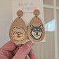 Painted Pet Portrait Dangle Earrings