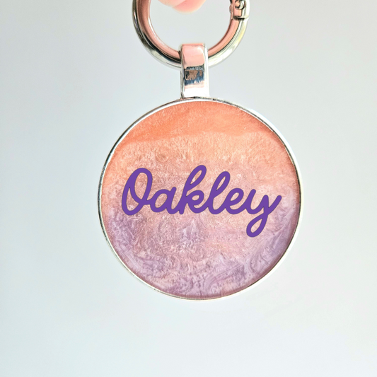 Pink & Purple Ombre Pet Tag